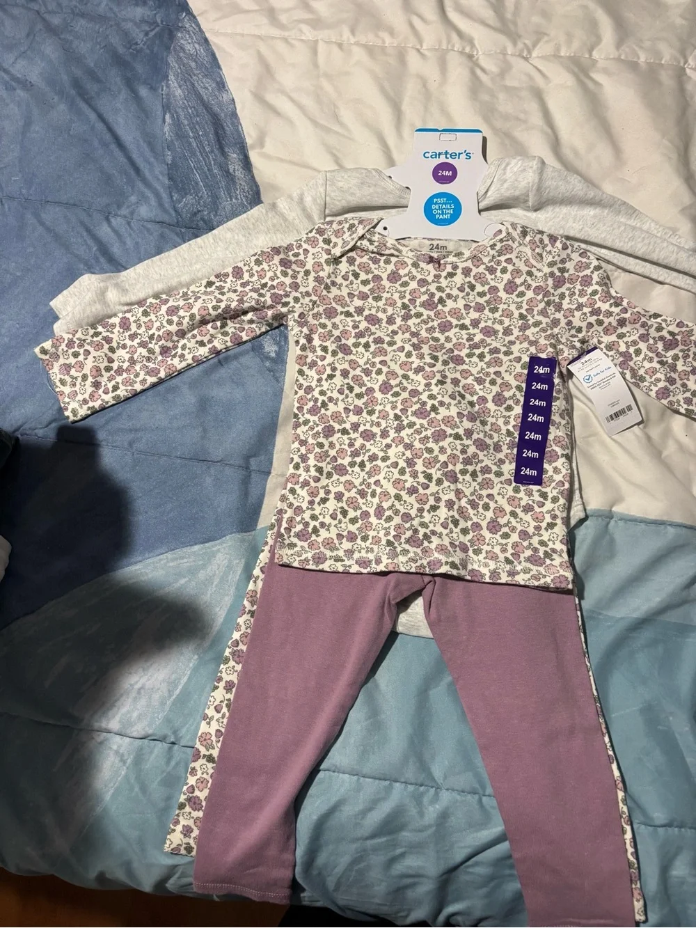 Carter's Floral Purple Kids matching set - 24M